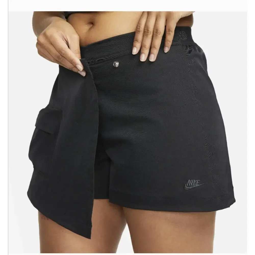 Nike Tech Pack Womens Skort XS Black High Rise Wraparound Cargo Pocket